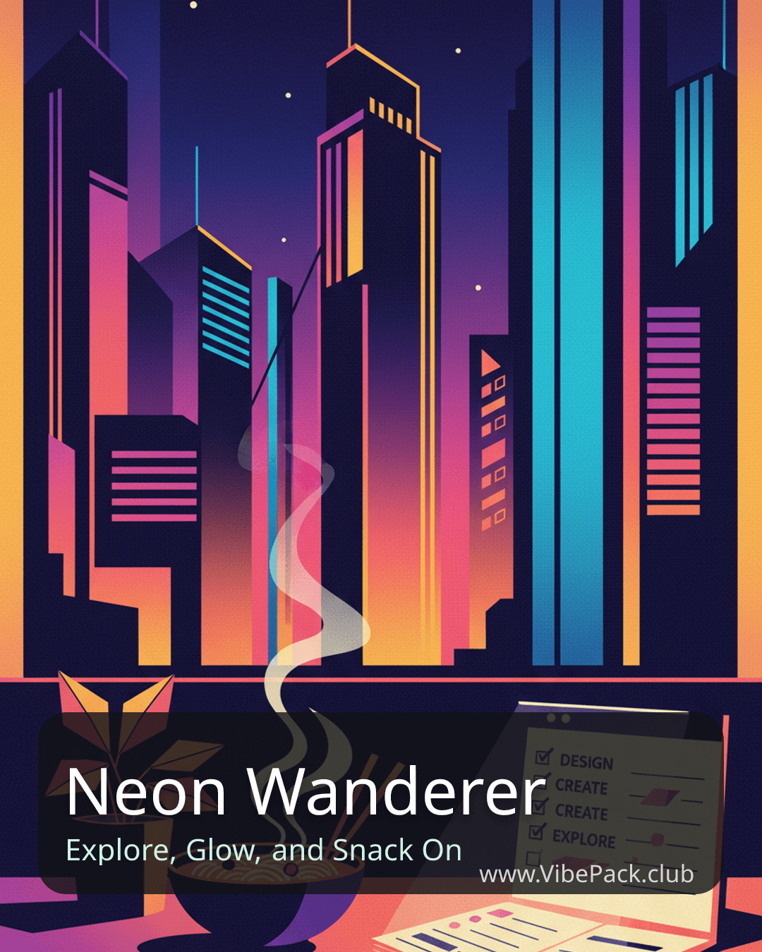 Neon Wanderer vibe card